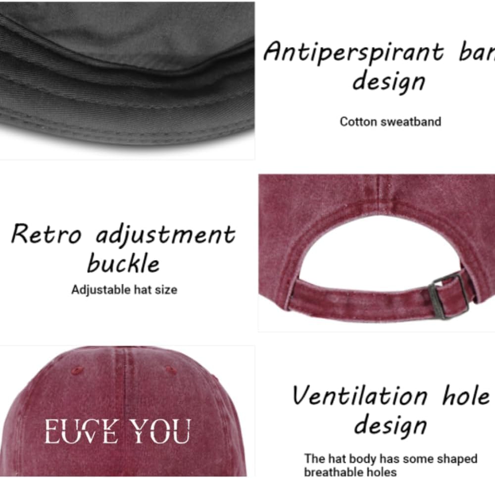 Fuck:Love You Classic Cap, Fuck You Love You Quote Fun Sarcasm Wash Denim Cap, Adult Humor Sayings Quotes, Fuck You Love You, Joke Sarcastic Family Hats