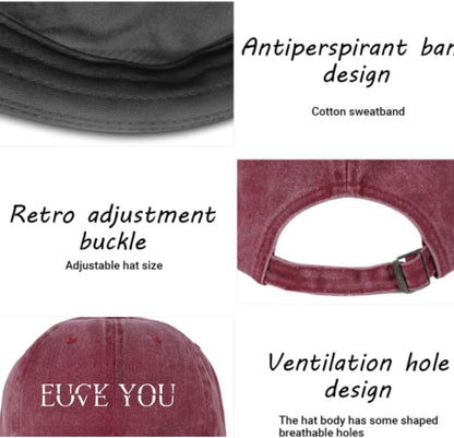 Fuck:Love You Classic Cap, Fuck You Love You Quote Fun Sarcasm Wash Denim Cap, Adult Humor Sayings Quotes, Fuck You Love You, Joke Sarcastic Family Hats