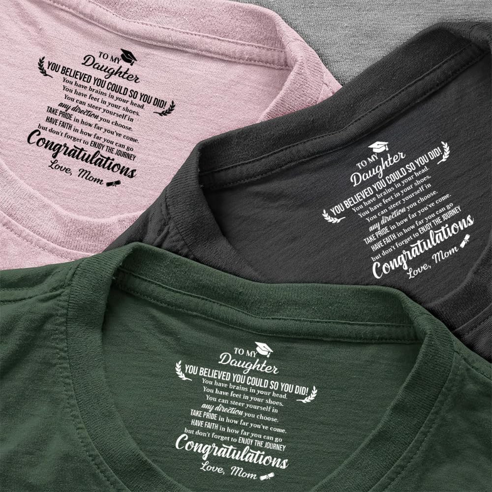 I’m In Heaven But I Won't Miss This Day Graduation Gifts - Personalized Shirt With Design Inner Neck, On Your Graduation Day Know That I Am Walking Beside You Every Step Of The Way Printed T-Shirt