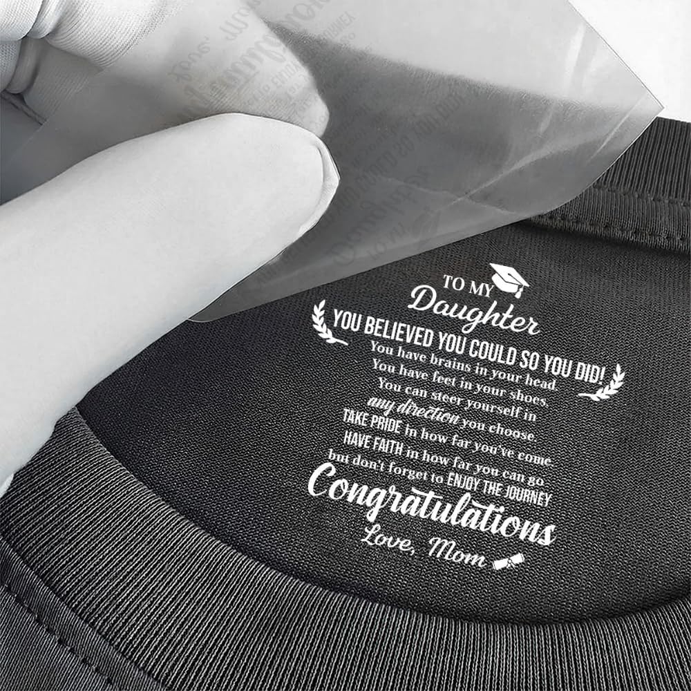 I’m In Heaven But I Won't Miss This Day Graduation Gifts - Personalized Shirt With Design Inner Neck, On Your Graduation Day Know That I Am Walking Beside You Every Step Of The Way Printed T-Shirt