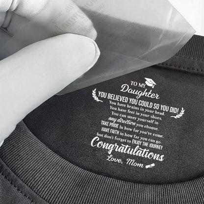 I’m In Heaven But I Won't Miss This Day Graduation Gifts - Personalized Shirt With Design Inner Neck, On Your Graduation Day Know That I Am Walking Beside You Every Step Of The Way Printed T-Shirt